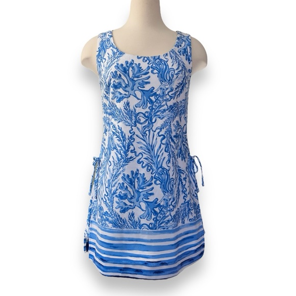 HIGHLY SOUGHT AFTER Lilly Pulitzer Sammy Romper Aqua Lounge Blue Mermaid - Picture 1 of 13